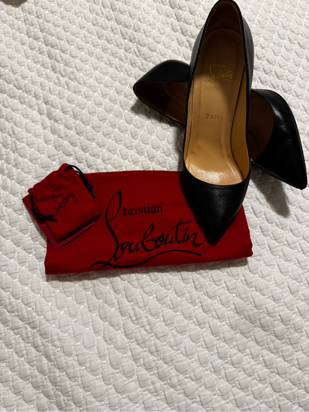 Christian Louboutin Black Leather Pigalle Pointed Toe Pumps